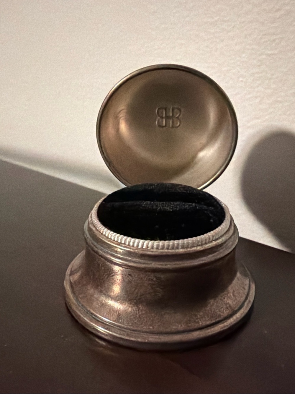 Vintage Sterling Silver BIRKS ring box - Velvet Interior